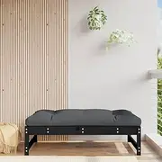 Generic Garden Footstool Black 120x80 cm Solid Wood Pine,825741