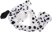 [HOOTNEE] Plush Dalmatian Animal Hat with Ear Flaps Warm Beanie for Women Cute Cartoon Design for Cold Weather Parties Cozy Lightweight