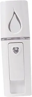 Gogogmee 1Pc Handheld Nano Mist Sprayer Portable Facial Steamer Moisturizing Device with Mirror for Skin Care White
