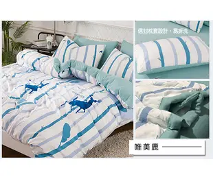 小清新水洗舒柔棉 雙人四件式 床包涼被組 (4.2折)
