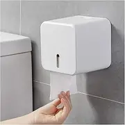 [Colist] Toilet Roll Holders Wall Mounted self adhesive Toilet Paper Holder No Drilling Waterproof/Dustproof/Cat Proof Paper Roll Dispenser for Bathroom/toilet (White)