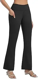 [BUBBLELIME] 29"/31"/33"/35"/37" Women's High Waist Bootcut Yoga Pants Tummy Control Flared with Side Pockets
