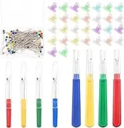 Swpeet 538Pcs Sewing Seam Rippers Set, Including 8Pcs 4 Colors Sewing Seam Rippers, 30Pcs Colorful Sewing Quilting Clips 500Pcs Multicolor Glass Ball Sewing Pins for Sewing Crafting Embroidery
