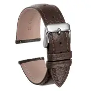 Genuine Leather Watch Bands 22mm Flat Replacement Leather Watch Strap Brown