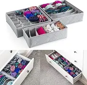 3 Pack Storage Drawer Organiser Drawer Dividers Clothes Drawer Dividers Storage Box Tidy Socks Bra Tie Underwear Divider
