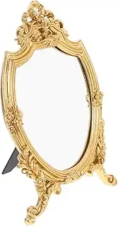 PAMINGONO Elegant Resin Decorated European Style Makeup Mirror Large Tabletop Mirror St