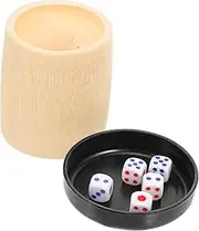 HOOTNEE 2 Set Natural Dice Game Accessories Dice Cups with 5 Dices Ideal for KTV and Bar Entertainment Dice Holders for Farkle and Other Games