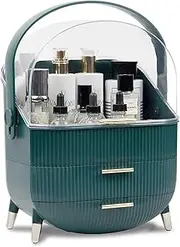 The Brandster Portable Makeup Storage Box Makeup Tools Organiser Cosmetic Display Drawer Jewellery Box Holder Stand, Green