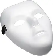 White Mask, Full Face Ghost Masks, Paintable White Face Mask for Halloween Party Cosplay Suppiles