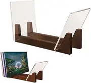 LxcshLjx Vinyl Record Storage, Solid Wood Vinyl Record Storage Holder with Crystal Clear Acrylic, Singles Display Unit, Store and Hold Magazines Albums Display Stand Rack, Supports up to 50 Albums