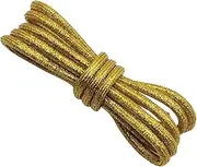 Replacement Durable Shoelaces Laces Shoe String,4.5mm Rose Golden Metallic Yarn Ropes Laces Sneaker Shoelace Round Shoelace Casual Shoes Accessories,160cm (Color : 2302 Gold, Size : 70)