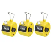 3Pcs Clicker Counter 4-Digit Hand Tally Counter Mechanical Click Counter Yellow