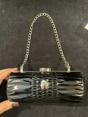 Barbie Purse And Keychain Black With Silver Chain So Darling ❤️