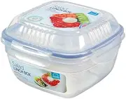 Lock & Lock Special Salad Lunch Box with Dividers, Clear/Blue