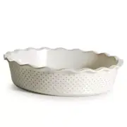 Ceramic Pie Pan, Pie Dish for Baking, Non-Stick, Oven & Dishwasher Safe,