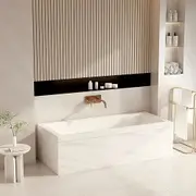 1700/1500*810/700*580mm MER Mira Gloss White Acrylic Rectangle Drop In Baths