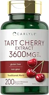Carlyle Tart Cherry Extract Capsules | 200 Count | Non-GMO and Gluten Free Formula | Traditional Herb Supplement