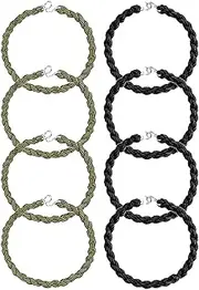[Aestustheri] 8PCS Twisties Army Ties - Military Elastic Boot Straps - Trouser Twists Leg Bicycle Pant Ties - Army Bands Trousers Clips - Military Boot Blousers with Metal Hooks for Outdoor Activity
