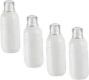 MUSISALY 4pcs Lotion Bottle Traveling Toiletries Feminine Travel Bottle Mini Lotion Small Pump Bottle Labels Refillable Liquid Bottle Travel Size Toiletry Cream Shampoo Bottle White Plastic