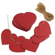 80 Pcs Red Paper Hearts Paper Kraft Gift Tags Heart Shape with String For