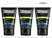 L'OREAL PARIS MEN EXPERT Pure & Matte Oak Charcoal Black Icy Effect Foam x 3