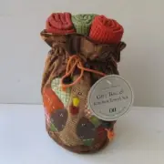 Adorable DII Turkey Patchwork Kitchen Towel Set Gift Bag - NWT