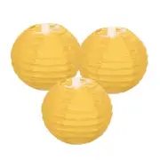 3Pcs Decorative Hanging Round Paper Lanterns 10cm/4", Yellow