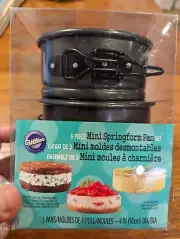 WILTON MINI SPRINGFORM PANS SET 3 PC-ROUND 4" NEW SEALED