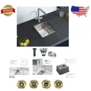 Elegant Undermount Bar Sink 13 x 15 inch with Strainer, Rust-Resistant Steel