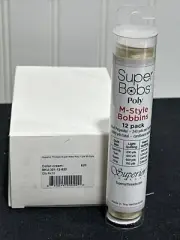 SuperBobs Polyester M-Style Bobbin Box Of 6 12 Packs Cream