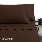 250TC Polyester Cotton Sheet Set Single (Chocolate, Dark Chocolate, Midnight, Plum)