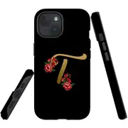 For iPhone 15 Case, Shielding Cover, Embellished Letter T