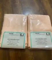 New Vtg Sears Perma-Prest Standard Pillowcases -2 Sets-pink-cotton/poly