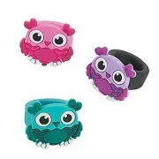 (3) HOOT OWL RINGS GIRLS PARTY LOOT BAG FILLER FINGER RING COSTUME DECORATION