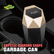 Mini Car Automobile Trash Can Portable Dustbin Garbage Bin Holder w/ Gold Lid