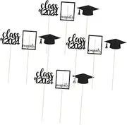 COSMEVIVI 12pcs Graduation Cupcake Toppers Congrats Cake Decorations Centerpiece Picks for Graduation No Odor Fun and Creative Table Decor