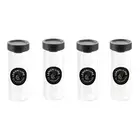 4 x Glass Spice Jar Herb Seasoning Food Pantry Storage Canister Bottle 175ML