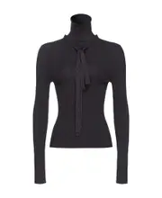 roll-neck silk-blend jumper XS Black