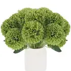 12 Pcs Artificial Chrysanthemums Flowers Ball Flowers, Fake Mums Flowers Gree...