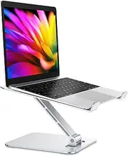 Foldable Laptop Stand, Height Adjustable Ergonomic Computer Stand for Desk, Aluminum Portable Laptop Riser Holder Mount Compatible with MacBook Pro Air, HP, Dell 10-16"