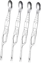 SECFOU 4pcs Stainless Steel Crab Forks Crab Tool Fork Needle Seafood Tools for Home Restaurant Picnic