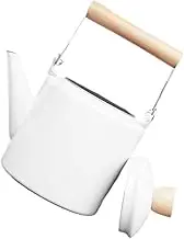 FONDOTIN Enamel Tea Kettle Retro Design Handheld Water Pot for Coffee Tea Brewing Open Mouth for Easy Filling Elegant Kitchen Accessory