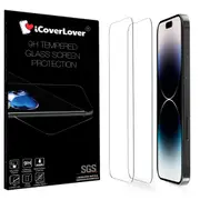 iCoverLover [2-Pack] For iPhone 15 Pro Max Tempered Glass Screen Protector