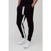 Mens Black Skinny Fit Gusset Jogger