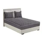 Grey 183cm Mattress Protector Stretchable Bed Sheet Cover w/ Pillowcases