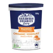 Organic Barambah Organics Real Mango Yoghurt Lactose Free 500g - Fresh, healthy organic delivery | Doorstep Organics.