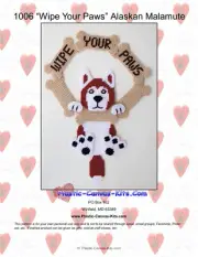 Alaskan Malamute Dog-Wipe our Paws Wreath- Plastic Canvas Pattern or Kit