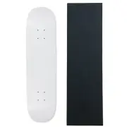 MOOSE Blank SKATEBOARD DECK 7.75 DPD WHITE Skateboards With Black Diamond Grip