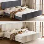 Oikiture Bed Frame Queen Double King Single Beds Velvet Fabric ROYO