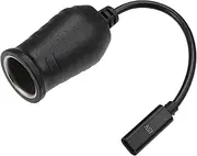 X AUTOHAUX 15V Cigarette Lighter Adapter/Interior USB Type C Female Cigarette Lighter Converter Cable for Car RV/Durable ABS Plastic 0.19m / 1 Pcs Black